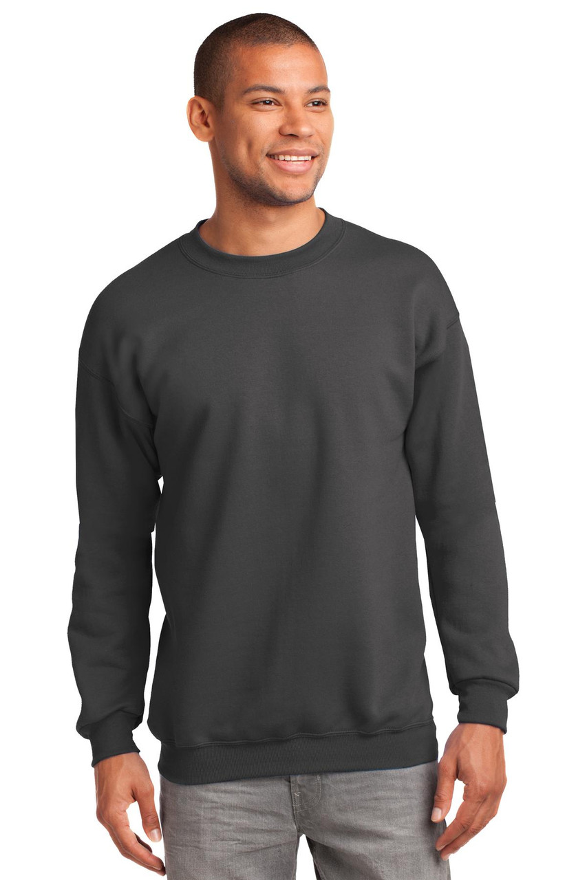 Port & Company® - Essential Fleece Crewneck Sweatshirt.  PC90 Charcoal