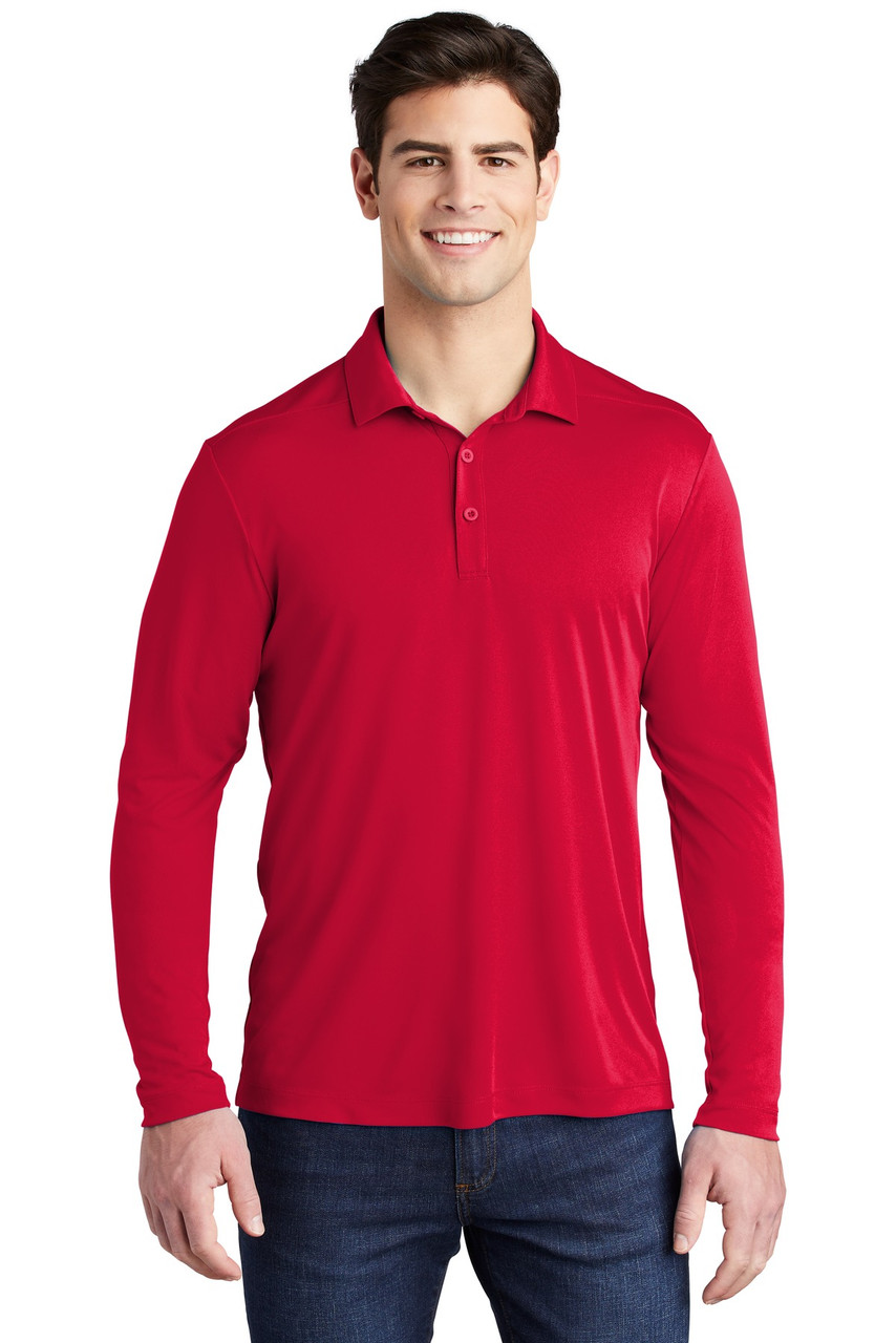 Sport-Tek ®  Posi-UV®  Pro Long Sleeve Polo. ST520LS True Red