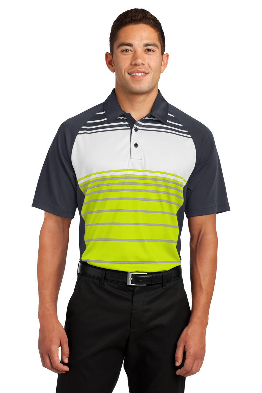 Sport-Tek® Dry Zone® Sublimated Stripe Polo. ST600 Citron