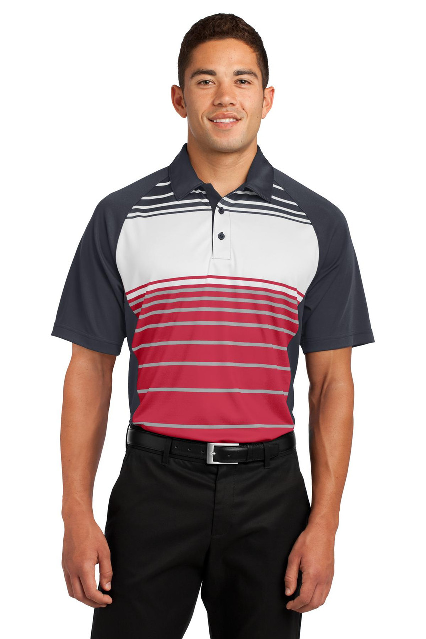 Sport-Tek® Dry Zone® Sublimated Stripe Polo. ST600 True Red