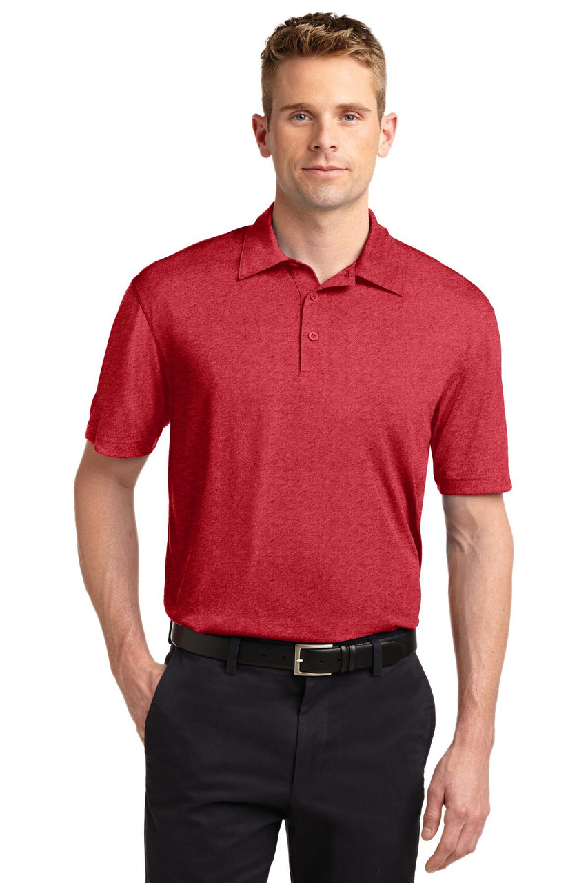 Sport-Tek® Heather Contender™ Polo. ST660 Scarlet Heather