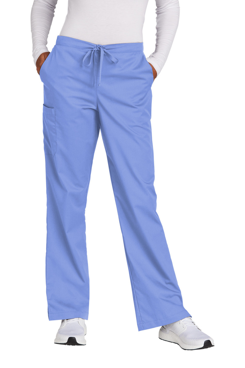 WonderWink® Women's WorkFlex™ Flare Leg Cargo Pant WW4750 Ceil Blue 2XL