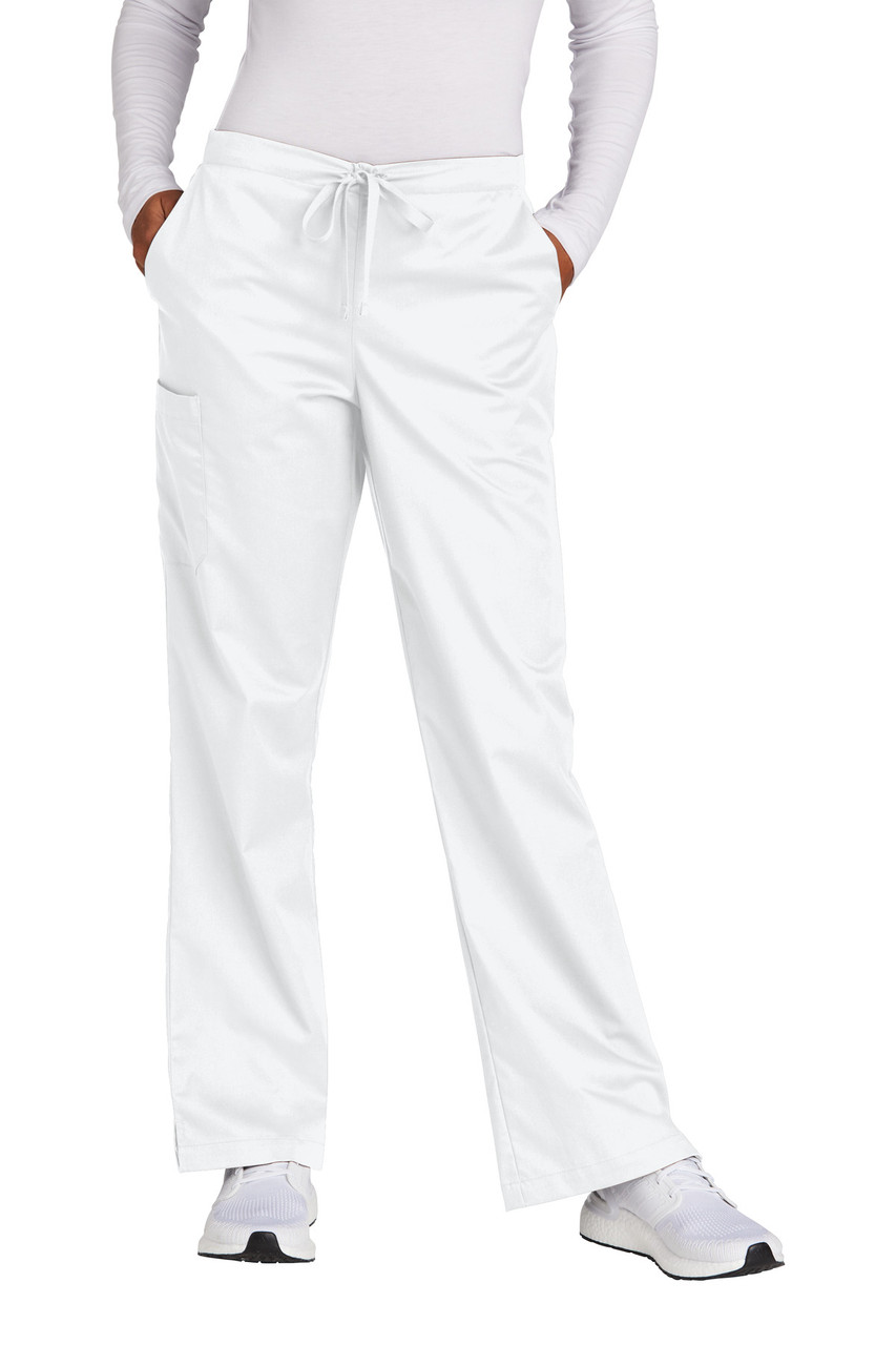 WonderWink® Women's Petite WorkFlex™ Flare Leg Cargo Pant WW4750P White 2XLP