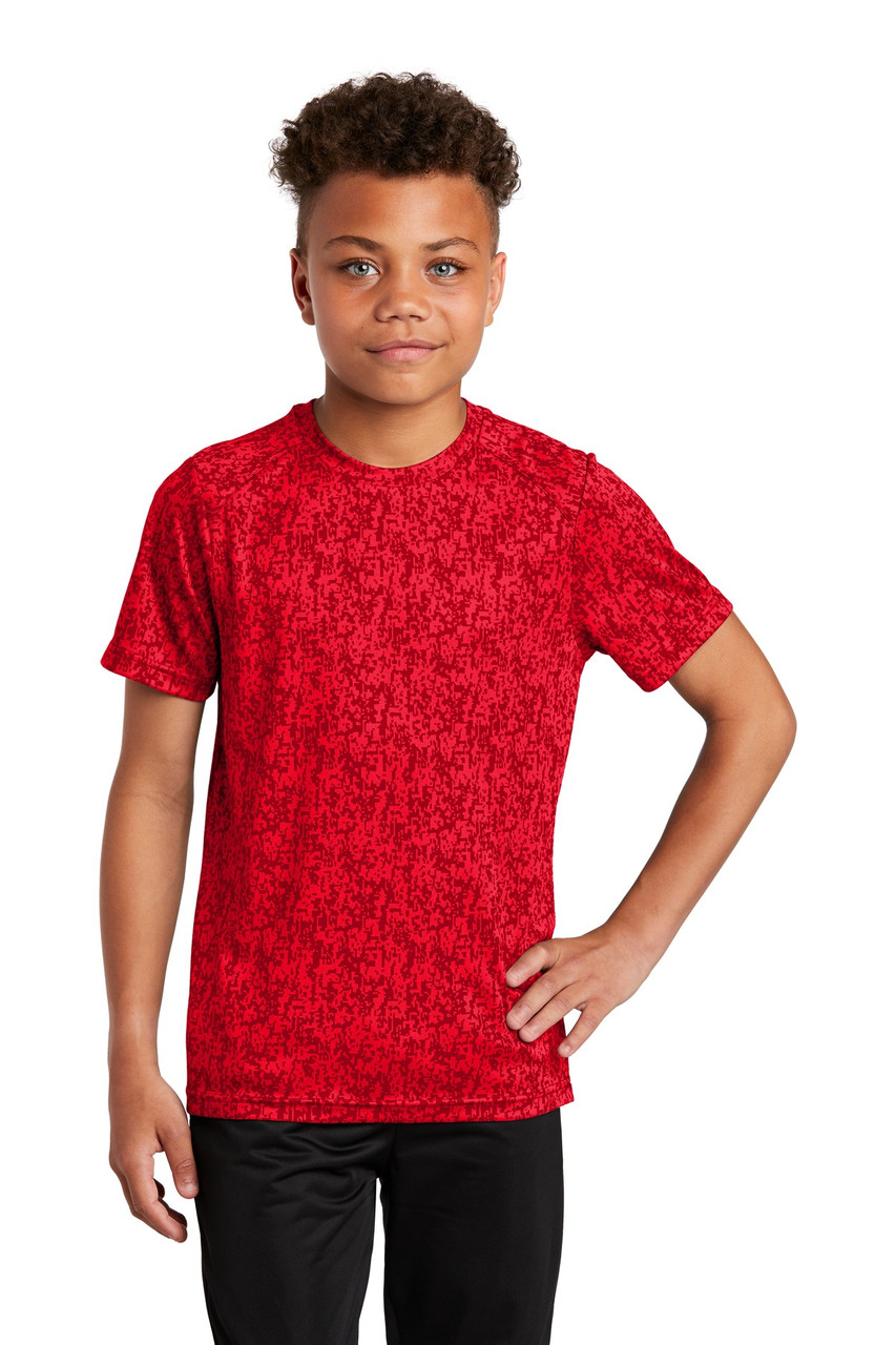 Sport-Tek ® Youth Digi Camo Tee. YST460 True Red