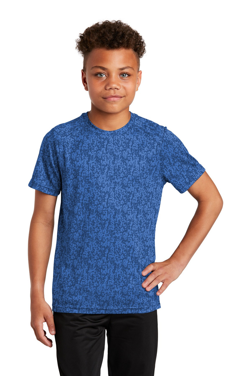 Sport-Tek ® Youth Digi Camo Tee. YST460 True Royal