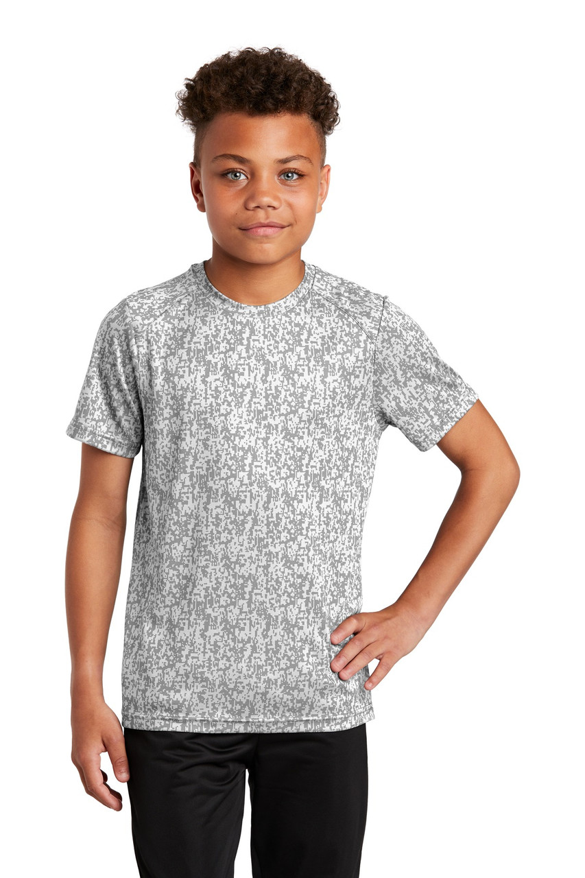 Sport-Tek ® Youth Digi Camo Tee. YST460 White