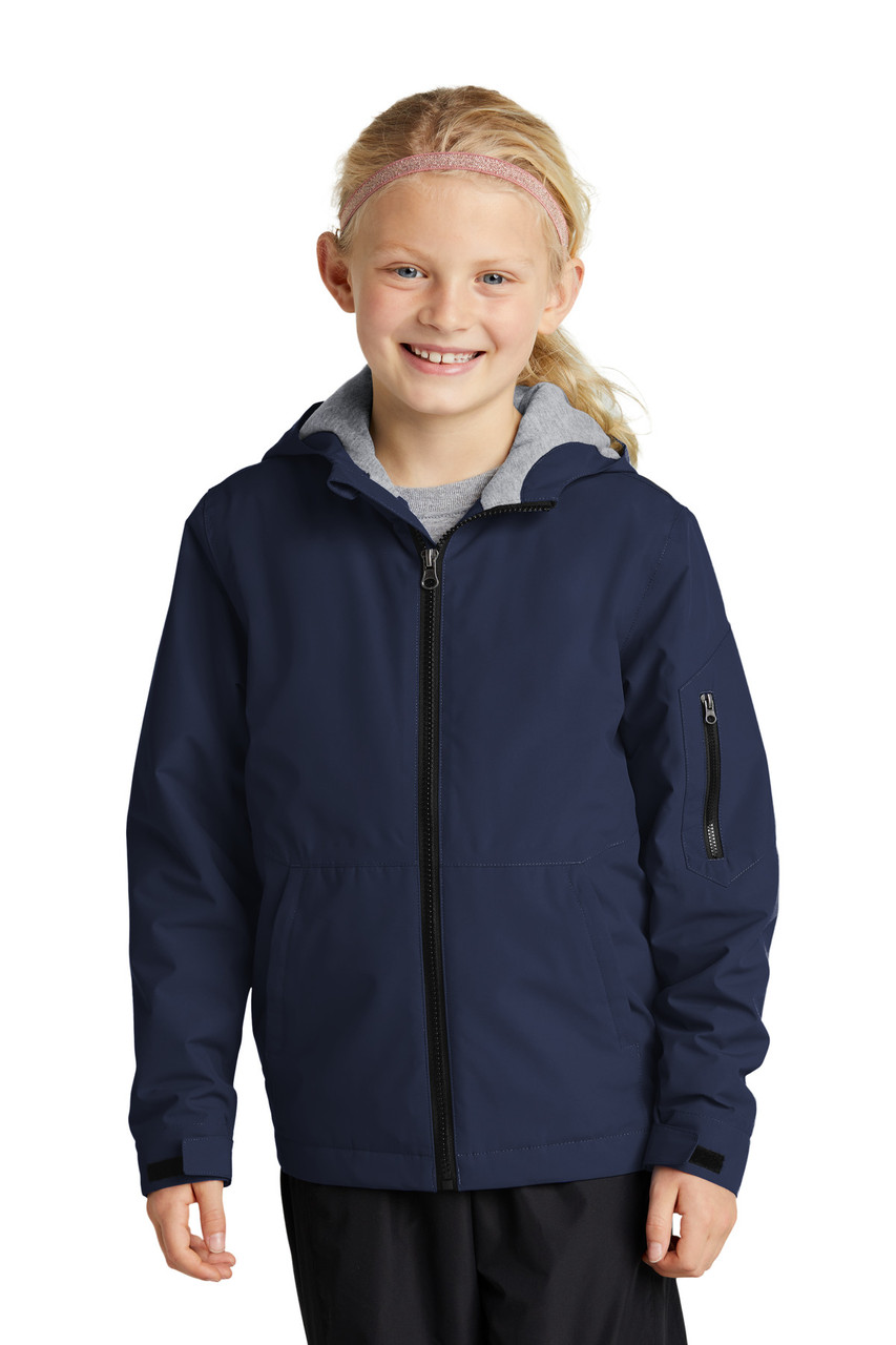 Sport-Tek® Youth Waterproof Insulated Jacket YST56 True Navy