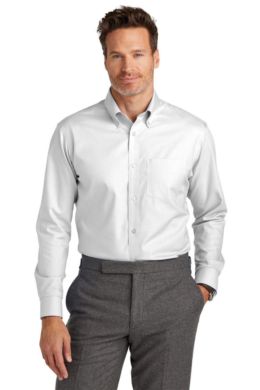 Brooks Brothers® Wrinkle-Free Stretch Nailhead Shirt BB18002 White