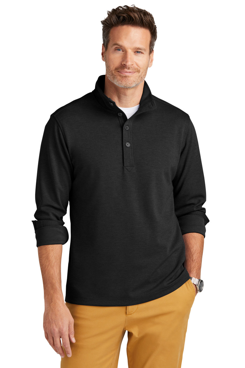 Brooks Brothers® Mid-Layer Stretch 1/2-Button BB18202 Black Heather