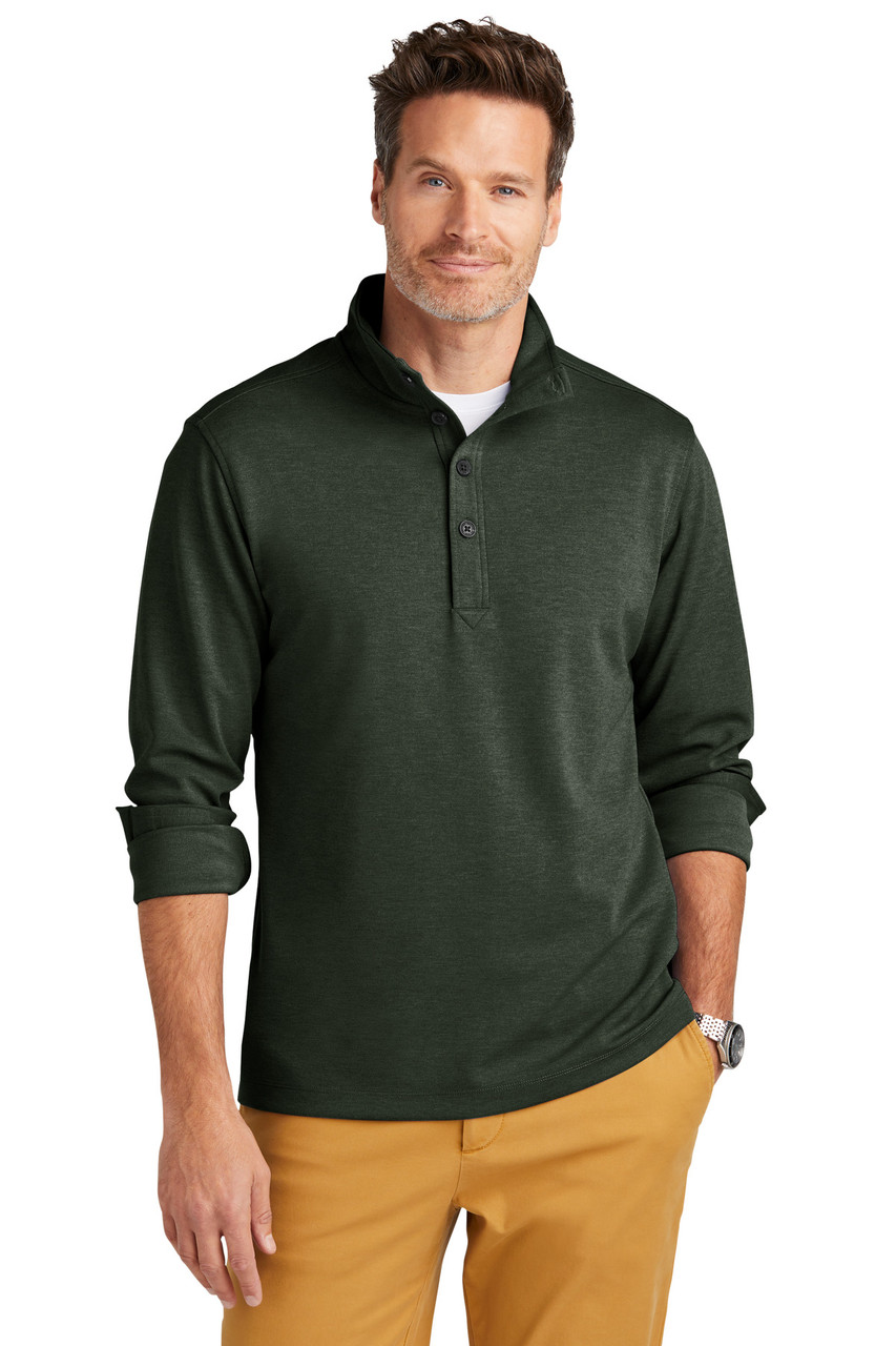 Brooks Brothers® Mid-Layer Stretch 1/2-Button BB18202 Pine Heather