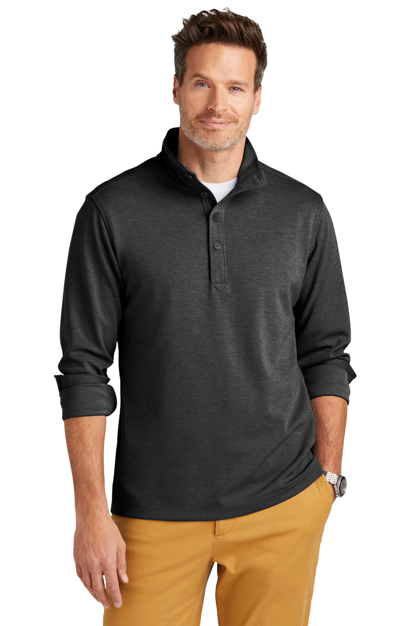 Brooks Brothers® Mid-Layer Stretch 1/2-Button BB18202 Windsor Grey Heather