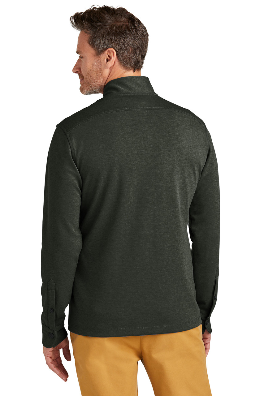 Brooks Brothers® Mid-Layer Stretch 1/2-Button BB18202 Pine Heather  Back