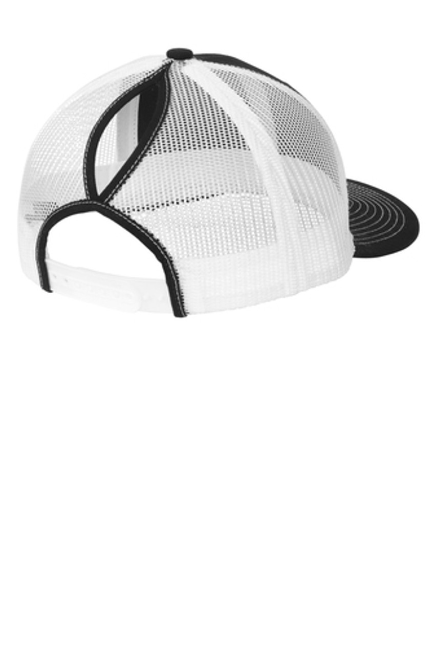 Port Authority® Snapback Ponytail Trucker Cap LC111 Heather Grey White Back