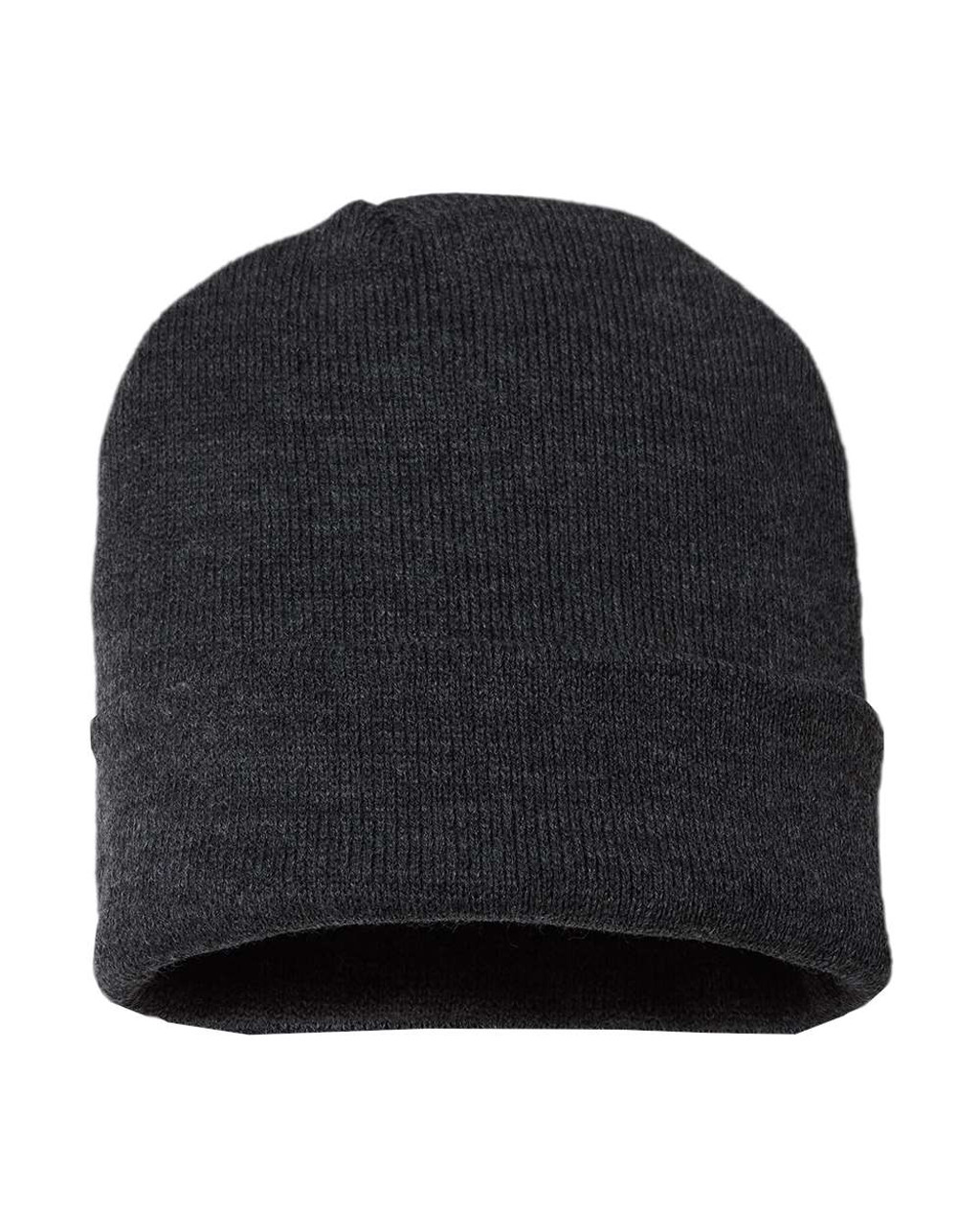 USA-Made 12" Cuffed Beanie - TKN24 Dark Heather Grey