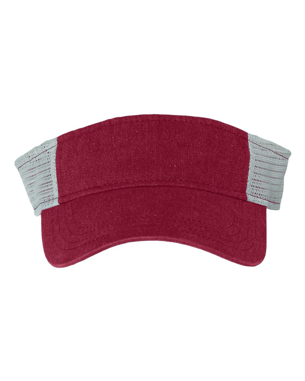 Pigment-Dyed Trucker Visor - SP540 Cardinal/ Stone