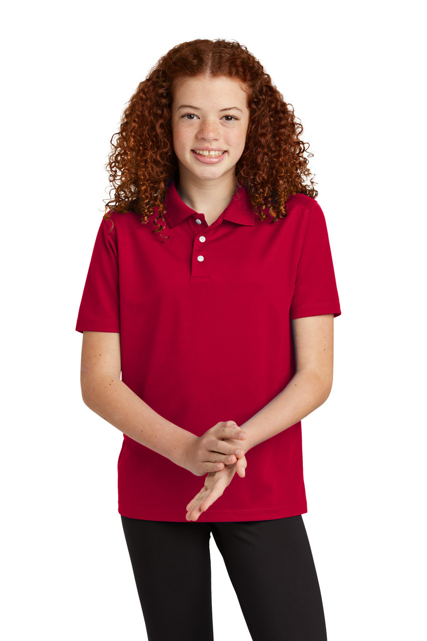 Sport-Tek® Youth UV Micropique Polo YST740 Deep Red