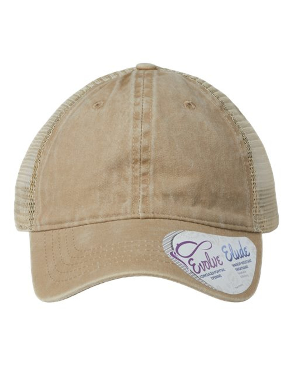 Women's Washed Mesh Back Cap Khaki/ Camo