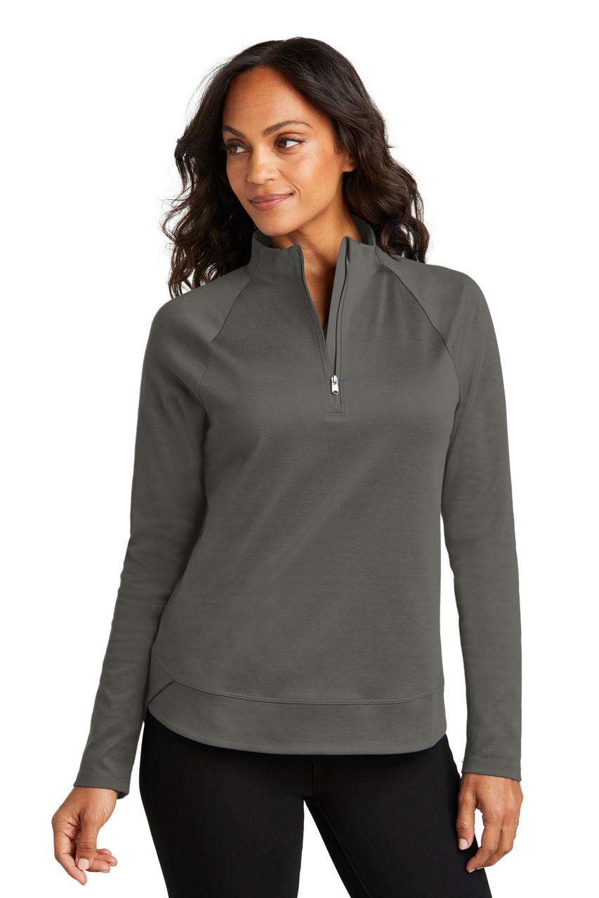 Port Authority® Ladies C-FREE™ Cypress 1/4-Zip LK870 Grey Steel