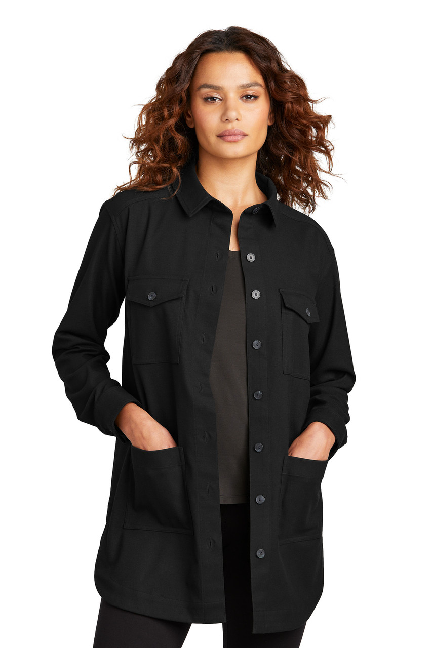 Mercer+Mettle™ Women's Long Sleeve Twill Overshirt MM2021 Deep Black