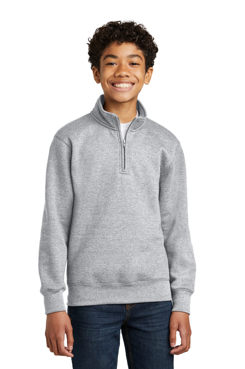 Port & Company® Youth Core Fleece 1/4-Zip Pullover Sweatshirt PC78YQ Athletic Heather