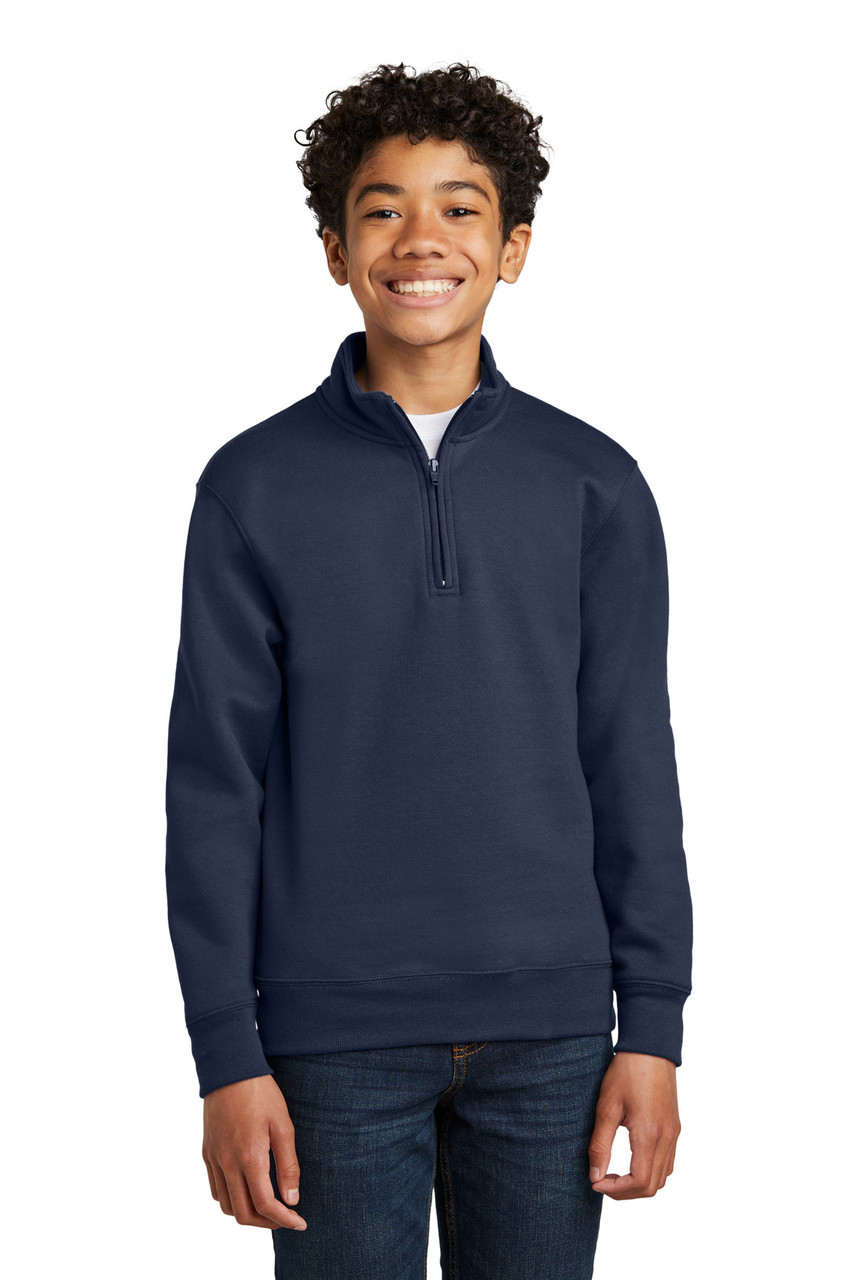 Port & Company® Youth Core Fleece 1/4-Zip Pullover Sweatshirt PC78YQ Navy