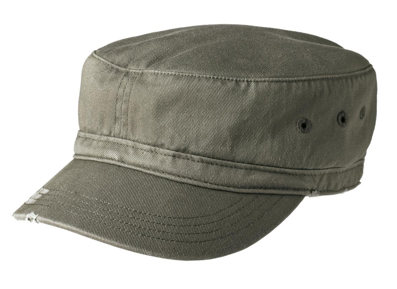 District® Distressed Military Hat.  DT605 Olive