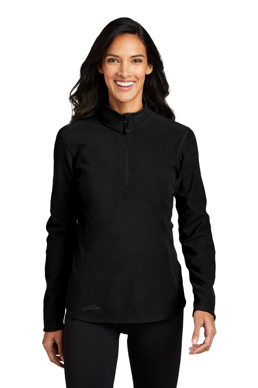 Eddie Bauer® Ladies 1/2-Zip Microfleece Jacket EB227 Black