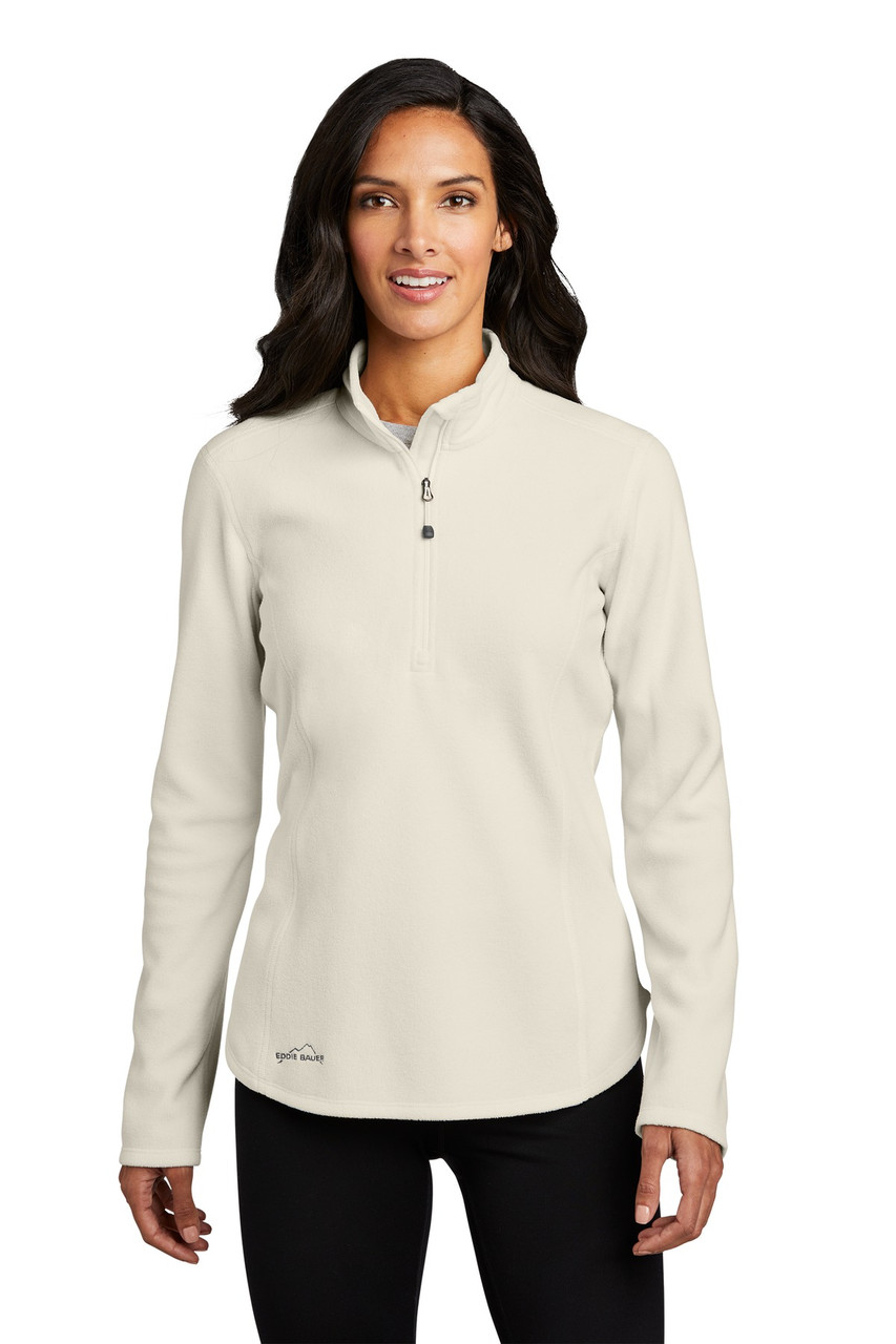 Eddie Bauer® Ladies 1/2-Zip Microfleece Jacket EB227 Ivory