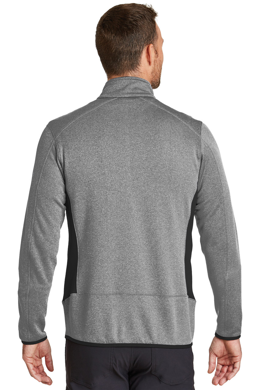 Eddie Bauer® Full-Zip Heather Stretch Fleece Jacket. EB238 Grey Heather  Back