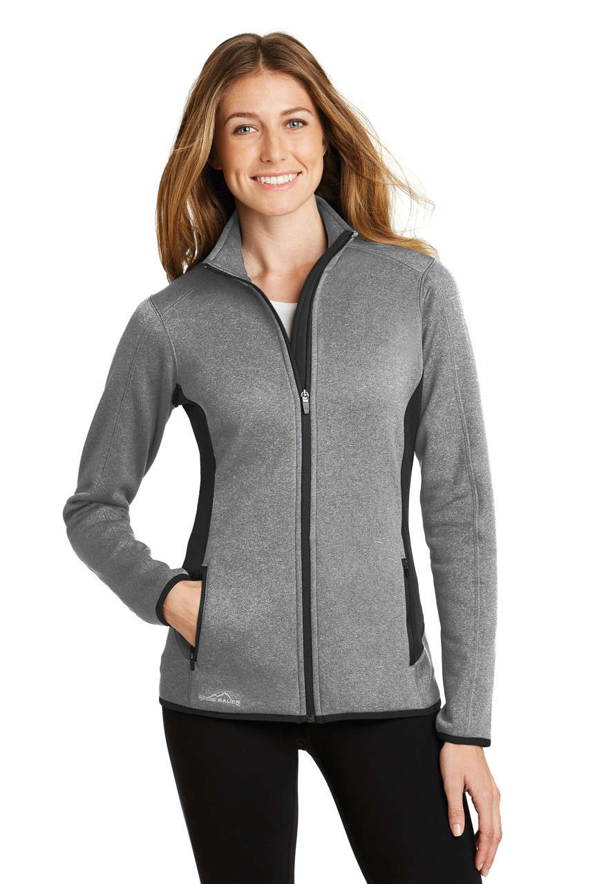 Eddie Bauer® Ladies Full-Zip Heather Stretch Fleece Jacket. EB239 Grey Heather