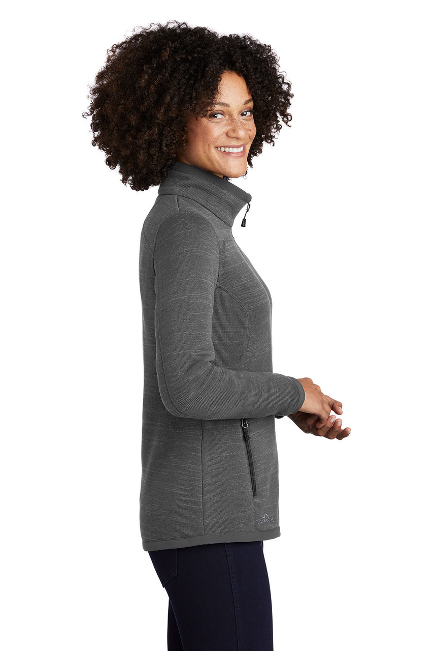 Eddie Bauer ® Ladies Sweater Fleece Full-Zip. EB251 Dark Grey Heather Side