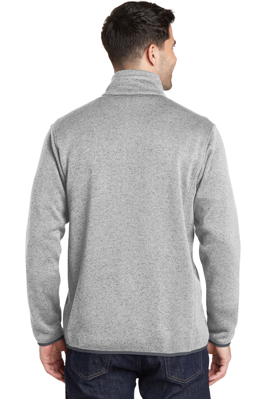 Port Authority® Sweater Fleece Jacket. F232 Grey Heather Back