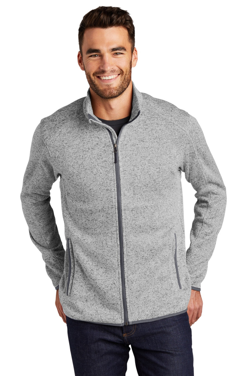 Port Authority® Sweater Fleece Jacket. F232 Grey Heather XS