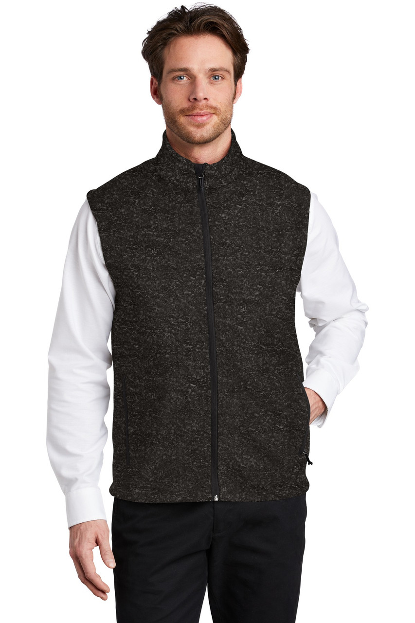 Port Authority ® Sweater Fleece Vest F236 Black Heather