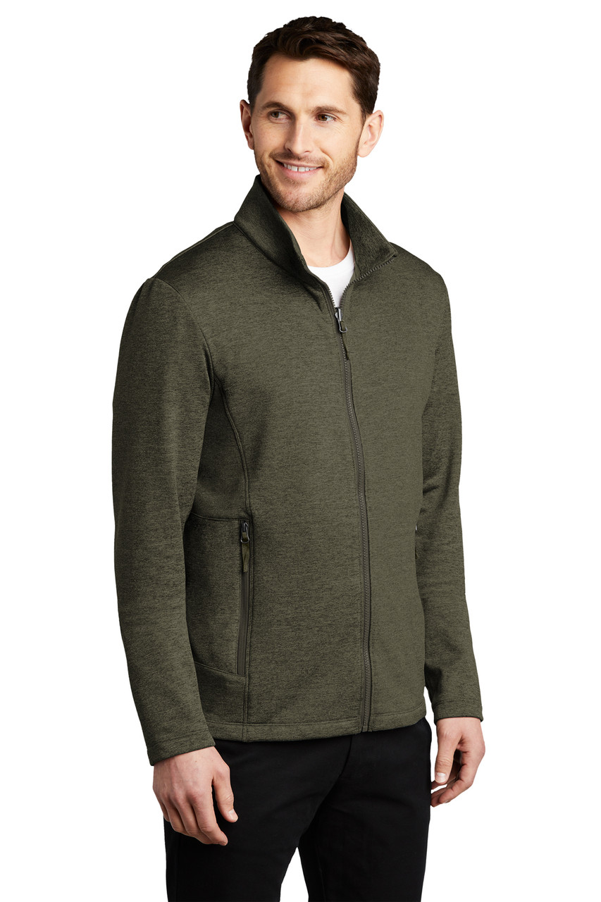 Port Authority ® Collective Striated Fleece Jacket. F905 Deep Olive Heather