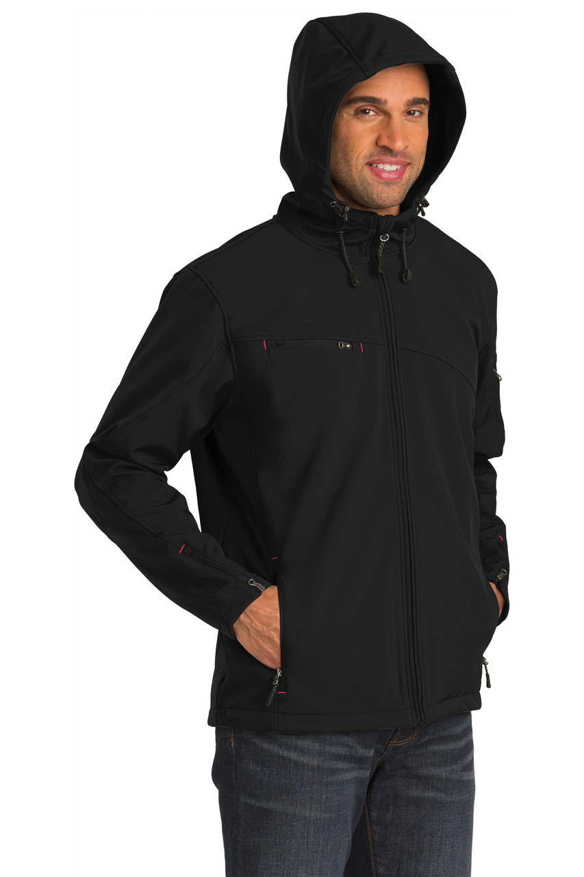 Textured Hooded Soft Shell Jacket. J706 