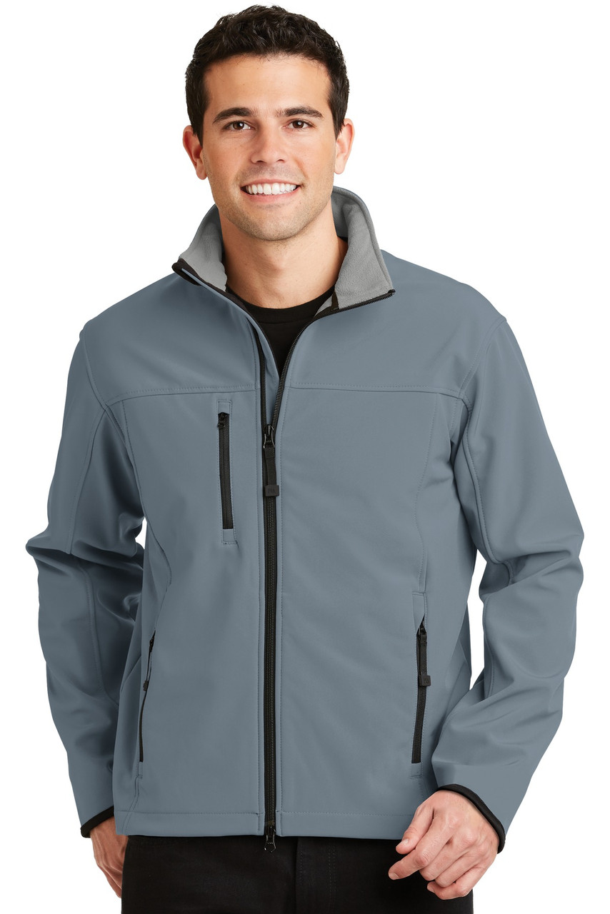 Port Authority® Glacier® Soft Shell Jacket.  J790 Atlantic Blue/ Chrome