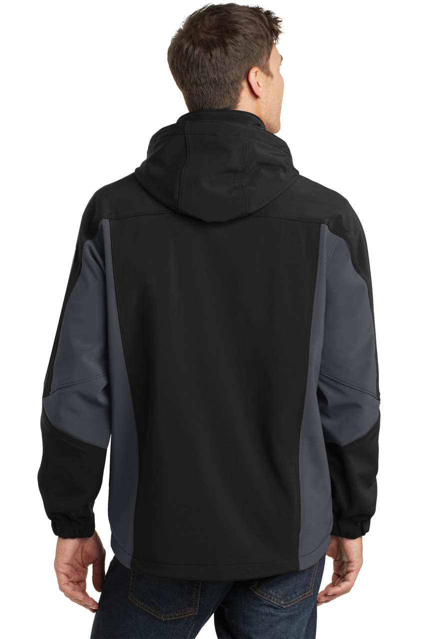 Port Authority® Waterproof Soft Shell Jacket.  J798 Black/ Graphite Back