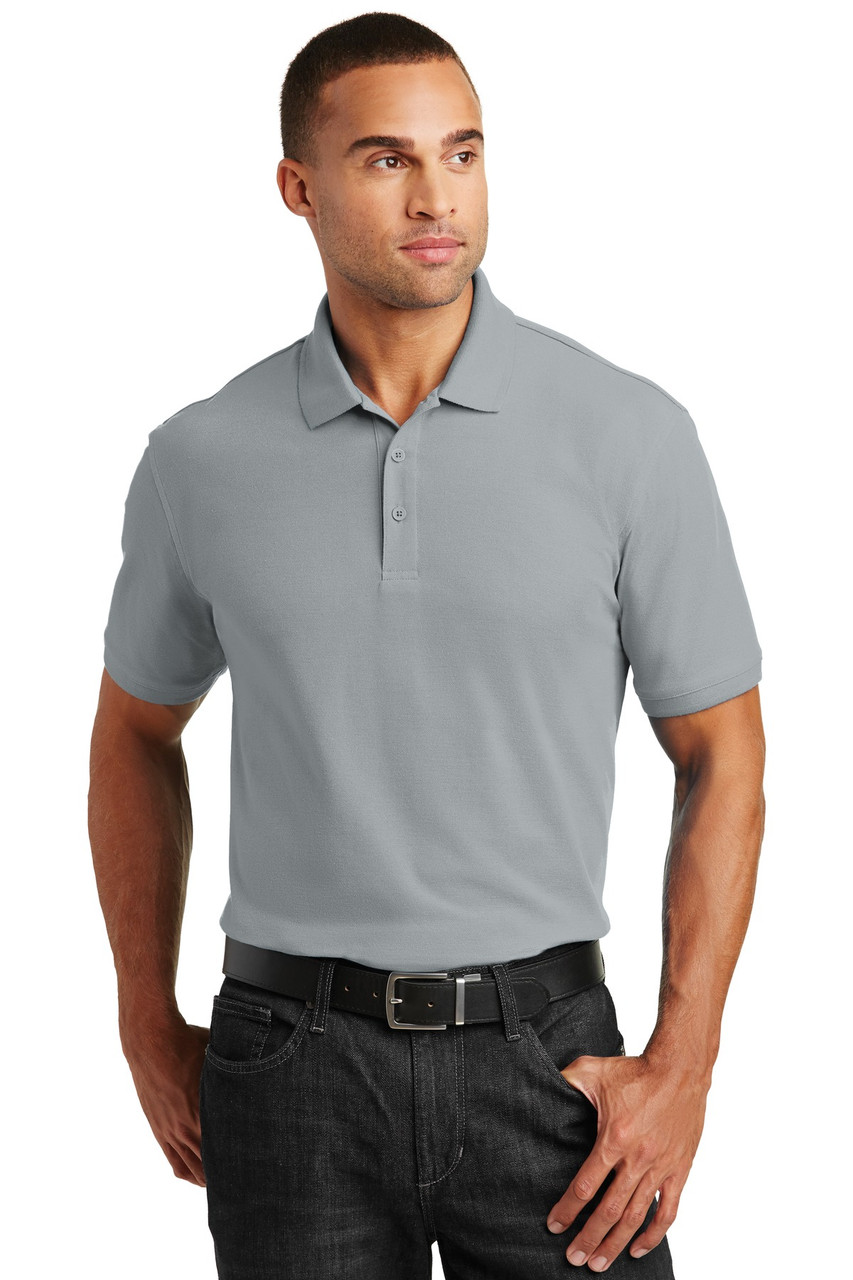 Port Authority® Core Classic Pique Polo. K100 Gusty Grey