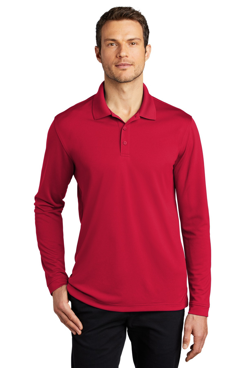 Port Authority ® Dry Zone ® UV Micro-Mesh Long Sleeve Polo K110LS Rich Red