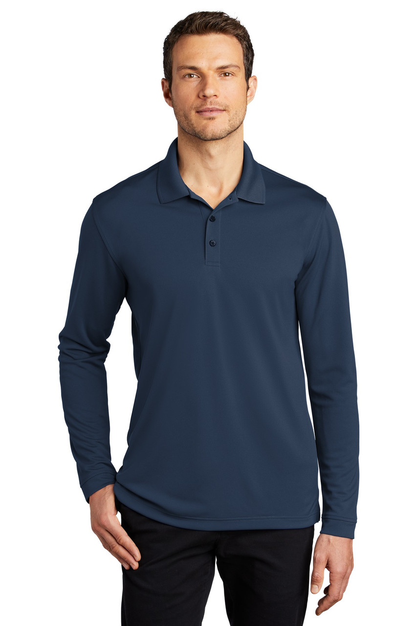 Port Authority ® Dry Zone ® UV Micro-Mesh Long Sleeve Polo K110LS River Blue Navy