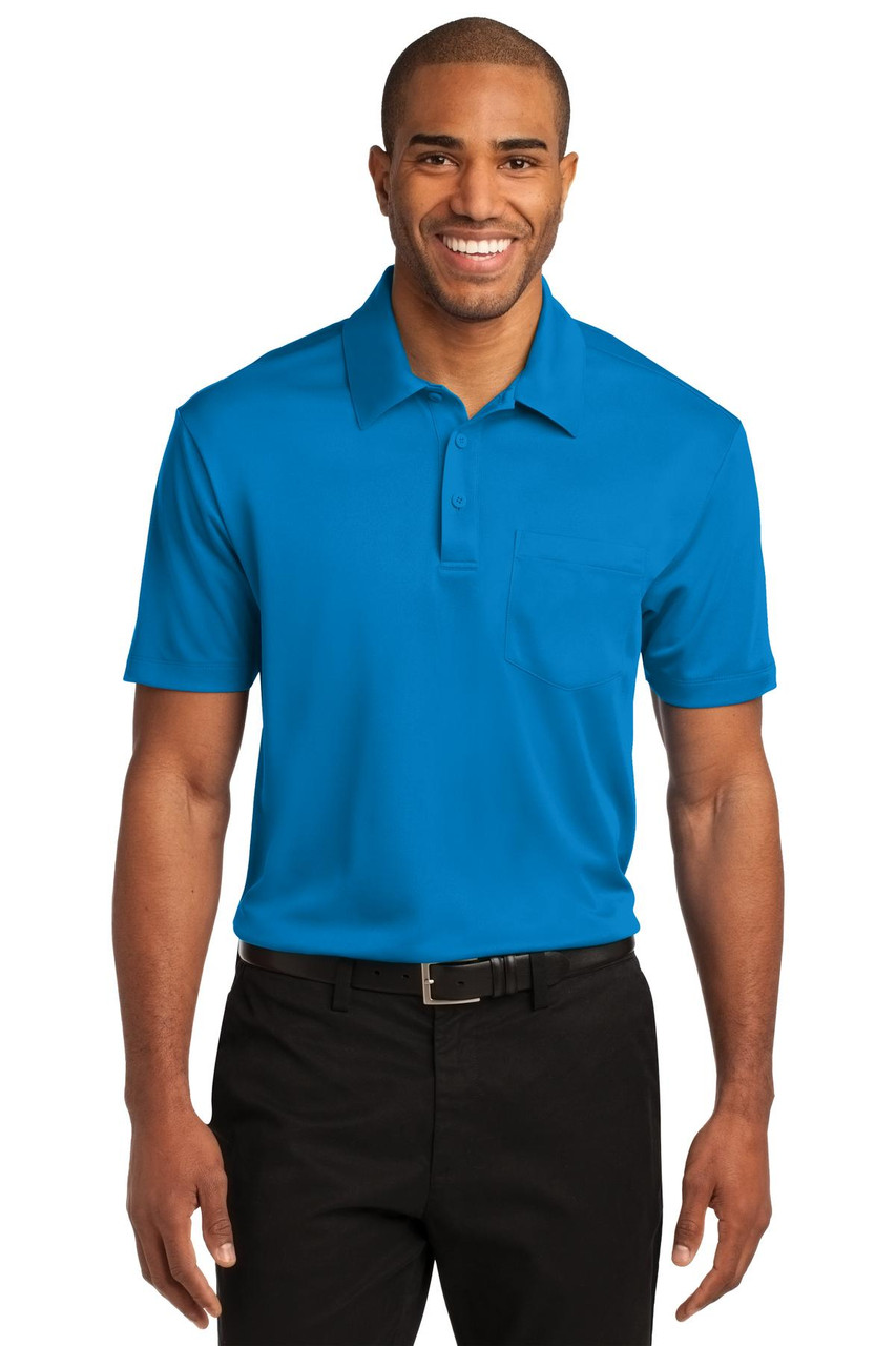 Port Authority® Silk Touch™ Performance Pocket Polo. K540P Brilliant Blue