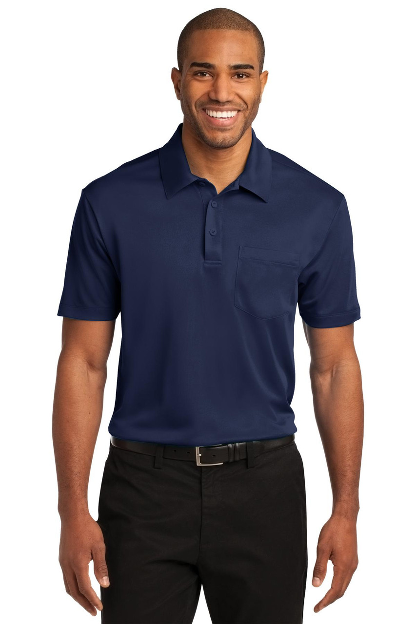 Port Authority® Silk Touch™ Performance Pocket Polo. K540P Navy