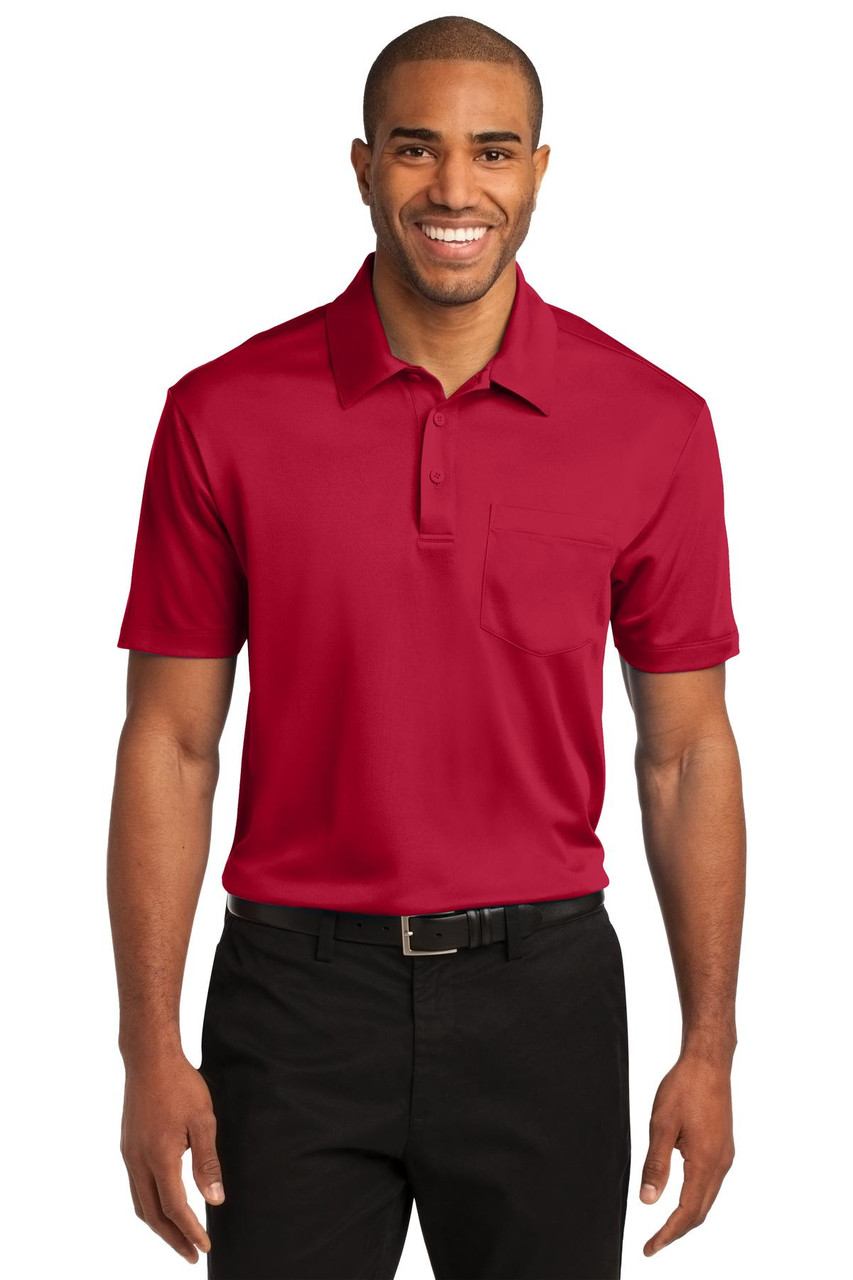 Port Authority® Silk Touch™ Performance Pocket Polo. K540P Red