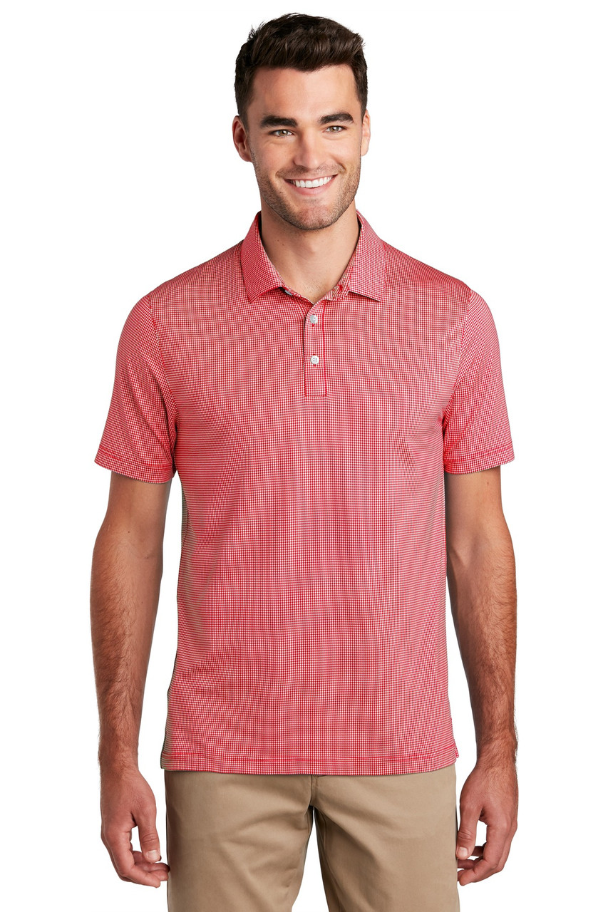 Port Authority ® Gingham Polo K646 Rich Red/ White