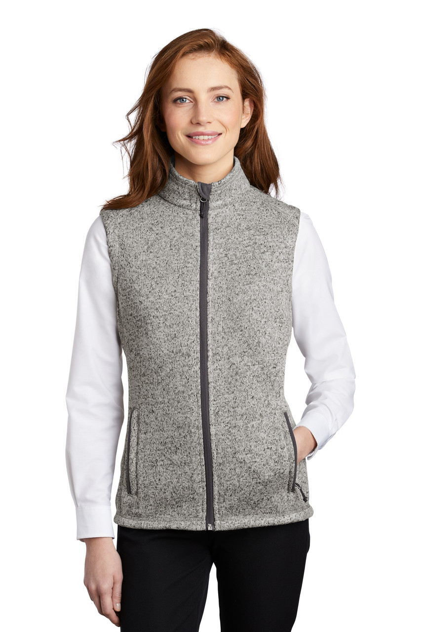 Port Authority ® Ladies Sweater Fleece Vest L236 Grey Heather