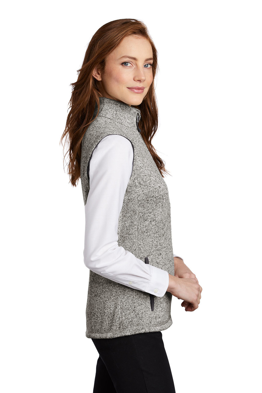 Port Authority ® Ladies Sweater Fleece Vest L236 Grey Heather Sleeve