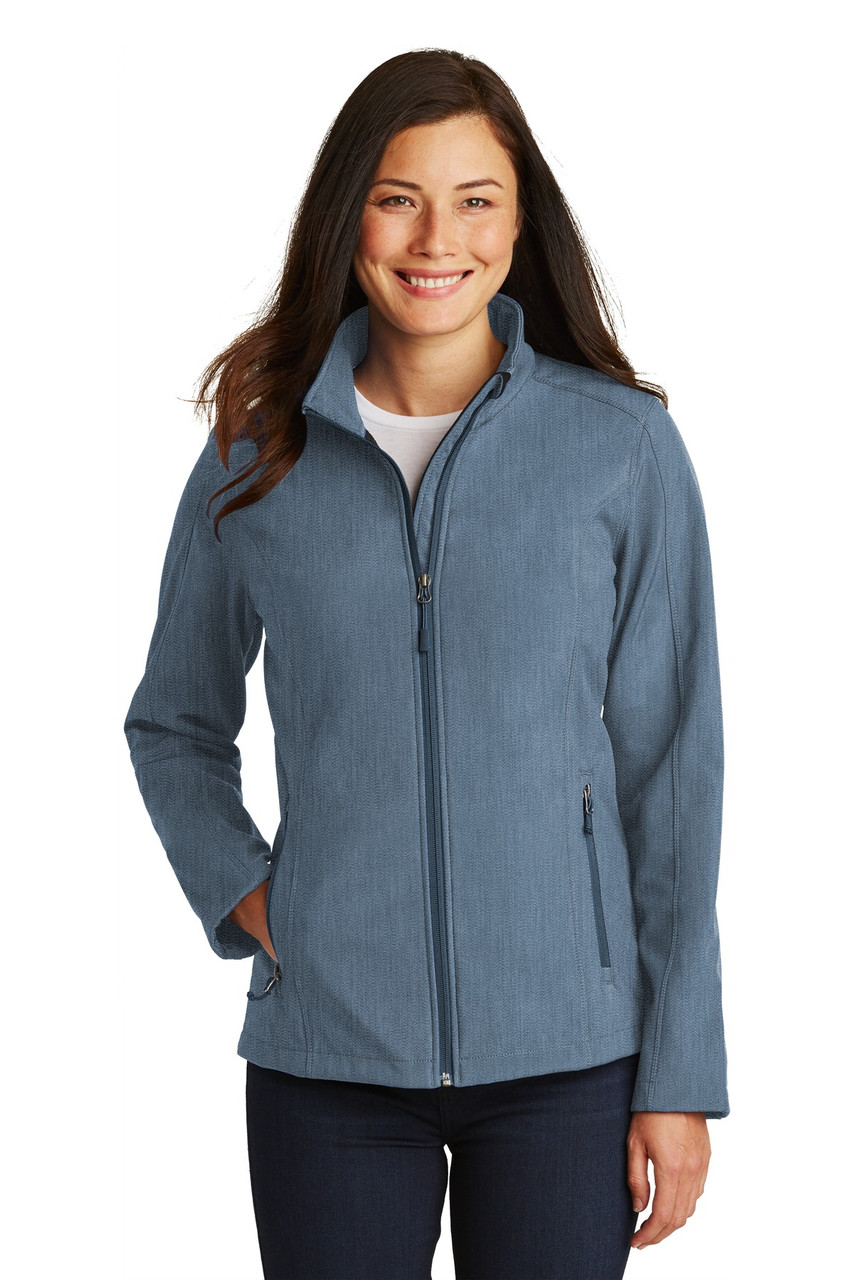 Port Authority® Ladies Core Soft Shell Jacket. L317 Navy Heather XS