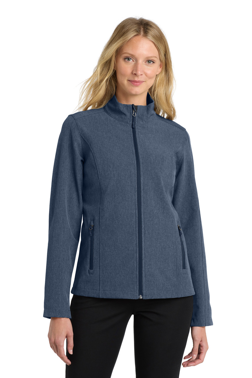 Port Authority® Women's Core Soft Shell Jacket. L317 Navy Heather Port Authority® Women's Core Soft Shell Jacket. L317 Navy Heather