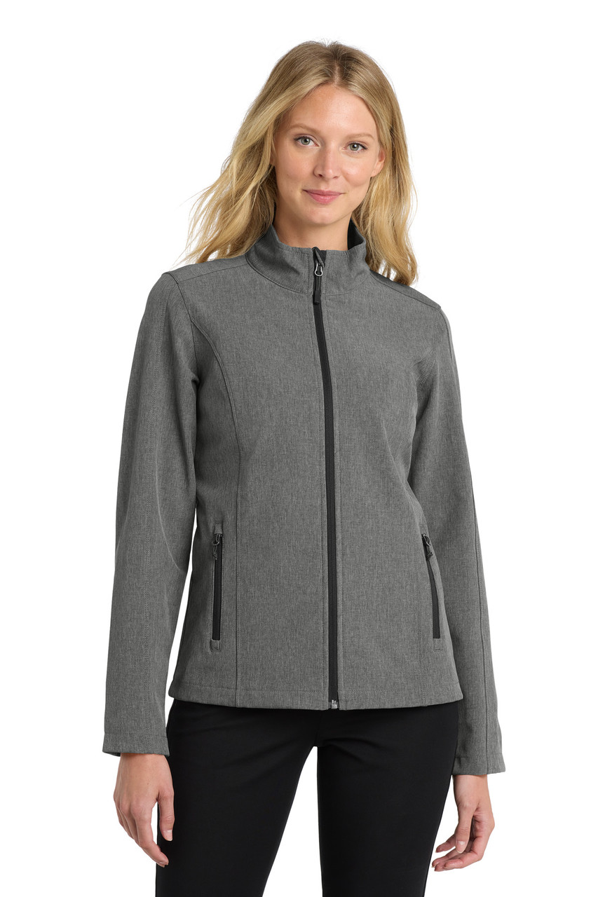 Port Authority® Women's Core Soft Shell Jacket. L317 Pearl Grey Heather Port Authority® Women's Core Soft Shell Jacket. L317 Pearl Grey Heather
